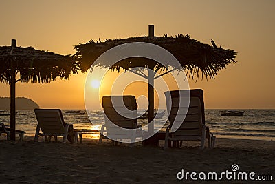 Ngapali Beach Sunset - Myanmar (Burma) Stock Photo