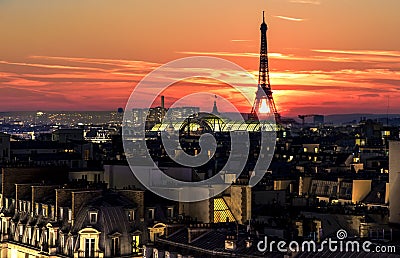 Sunset over Paris Stock Photo