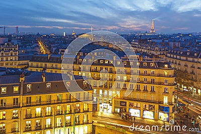 Sunset over Paris Editorial Stock Photo