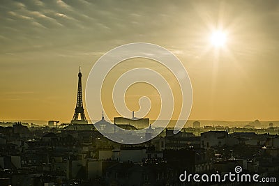 Sunset over Paris Stock Photo