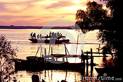 Sunset over Perak River Editorial Stock Photo