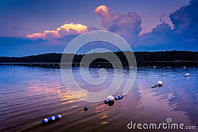 Sunset over Pinchot Lake, at Gifford Pinchot State Park, Pennsylvania. Stock Photo