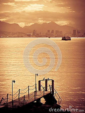 Sunset over Rio de Janeiro Stock Photo