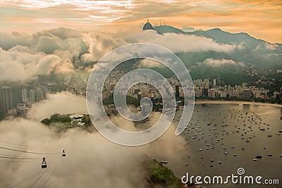 Sunset over Rio De Janerio Editorial Stock Photo