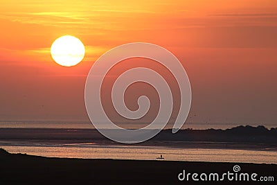 Sunset over River Lune estuary from Glasson Dock Stock Photo