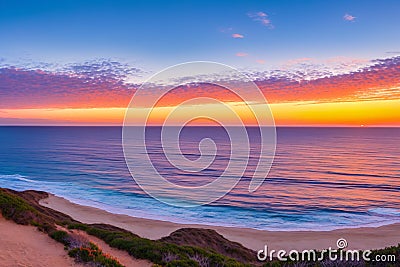 a sunset over San Clemente Island. Stock Photo