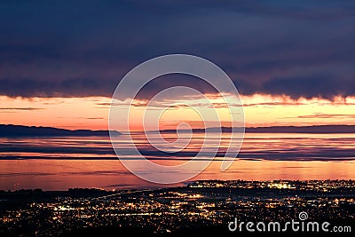 Sunset over Santa Barbara Stock Photo