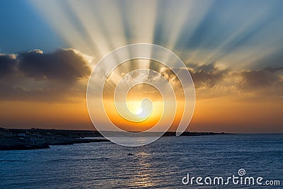 Sunset over sea Stock Photo