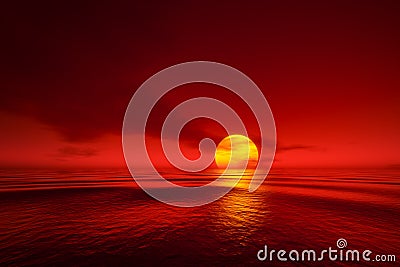 A sunset over the sea Stock Photo