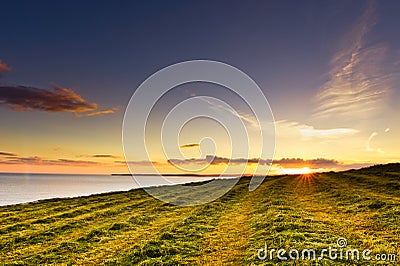 Sunset over sea, Old Head, Kinsale , Ireland Stock Photo