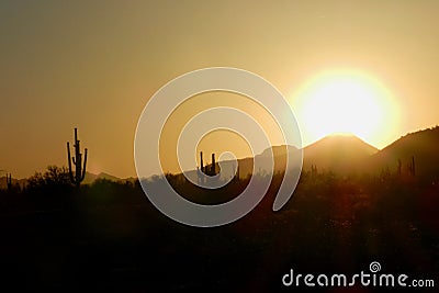 Sunset over The Sonoran Desert: Tonopah, Arizona Stock Photo