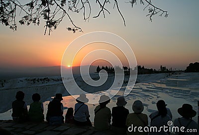 Sunset at Pamukkale Stock Photo