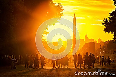 Sunset in Paris Editorial Stock Photo