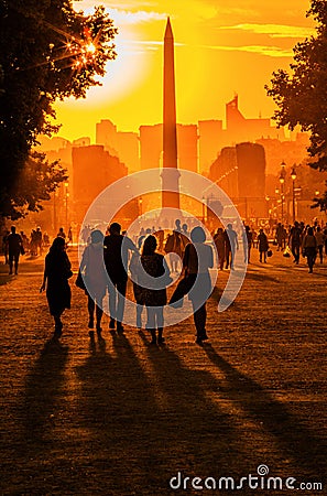 Sunset in Paris Editorial Stock Photo