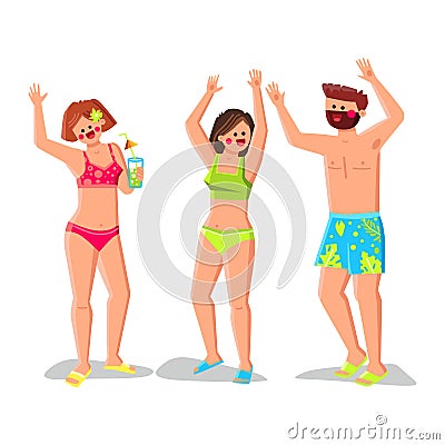 sunset party beach vector Vector Illustration