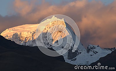 Sunset in the Peruvian Andes Stock Photo