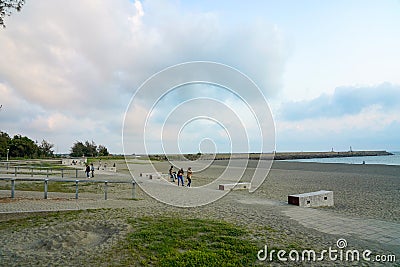 Sunset Platform, a famous scenic spots in Tainan, Taiwan Editorial Stock Photo