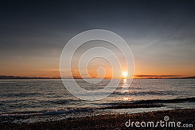 Sunset at Point Roberts beach Stock Photo