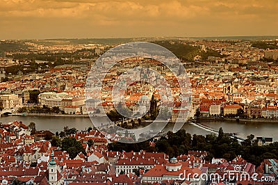 Sunset of Prague Stock Photo