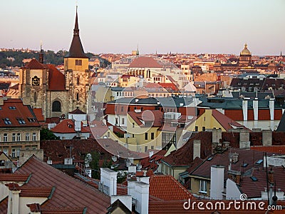 Sunset in Prague Stock Photo