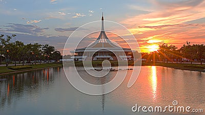 Before sunset Public park, Suanluang Rama 9, Bangk Stock Photo