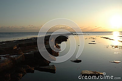 Sunset at Purbeck Bay Stock Photo