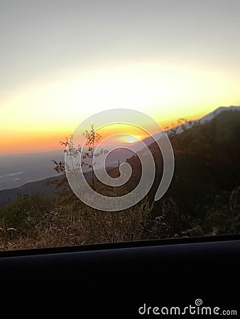 Sunset at Red Rock Wall, Stock Photo