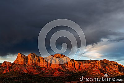Sunset red rocks in Sedona, Arizona Stock Photo