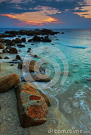 Sunset at Redang Island Stock Photo