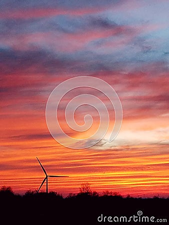 Sunset reddens the sky Stock Photo