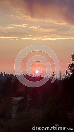 Sunset, In Reds Stock Photo