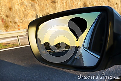 Sunset reflected in a car Stock Photo