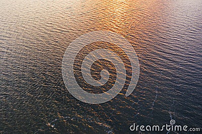 Sunset reflection on the water. Stock Photo