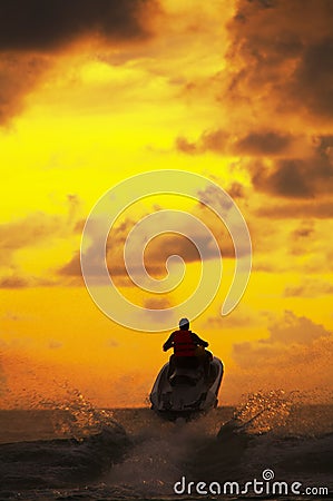 Sunset rider Stock Photo