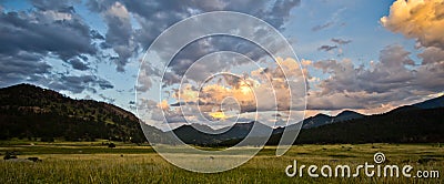 Sunset at Rocky Mountain National Park in Colorado Stock Photo