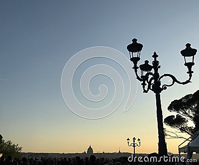 Sunset in Rome, ciao Roma Stock Photo