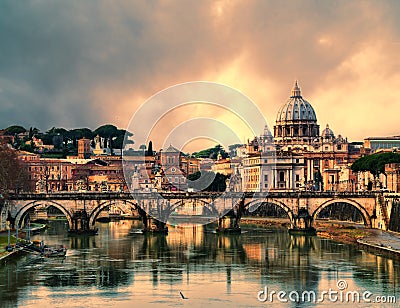 Sunset in Rome Stock Photo