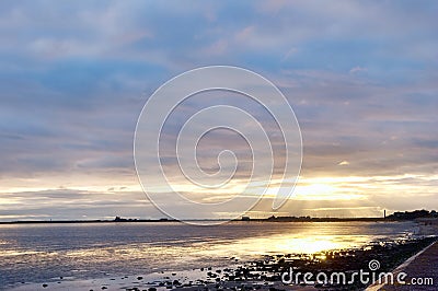Sunset at Roosebeck, Morecambe Bay. Stock Photo