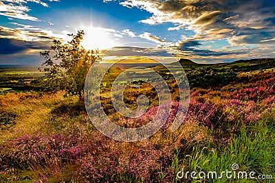 Sunset at Roseberry Topping, North Yorkshire Stock Photo