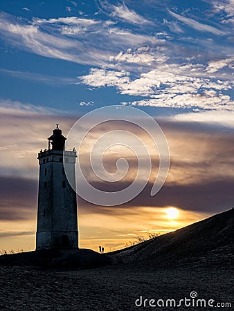 Sunset at Rubjerg Knude Fyr Stock Photo