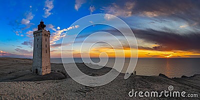 Sunset at Rubjerg Knude Fyr Stock Photo