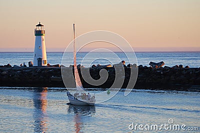 Sunset sailboat Editorial Stock Photo