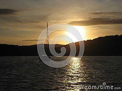 Sunset Sailing Dreams Corsica Stock Photo