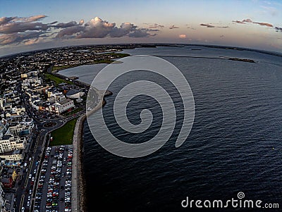 Sunset at Salthill beach Stock Photo