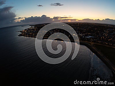 Sunset at Salthill beach Stock Photo