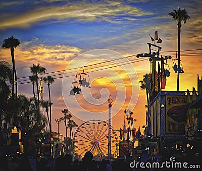 Sunset, San Diego County Fair, California Editorial Stock Photo