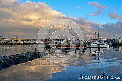 San Francisco Harbor - Fisherman& x27;s Wharf Stock Photo