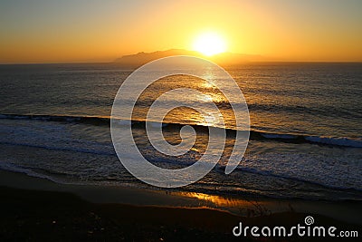 Sunset in Sao Felipe, Cape Verde Stock Photo