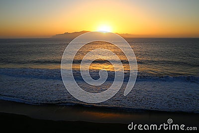 Sunset in Sao Felipe, Cape Verde Stock Photo