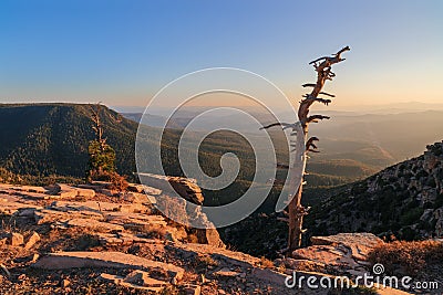 Sunset along the Mogollon Rim in Arizona Stock Photo